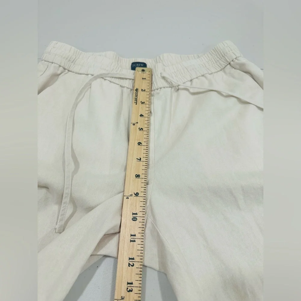 J.Crew Linen-Cotton Drawstring Cream Pant For‎ Women  Size 10